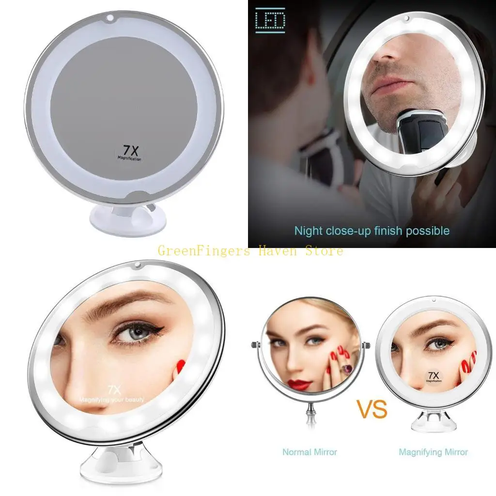 F68D Makeup Mirror Flexible Portable Dressing Table Cosmetic Tool Adsorbable