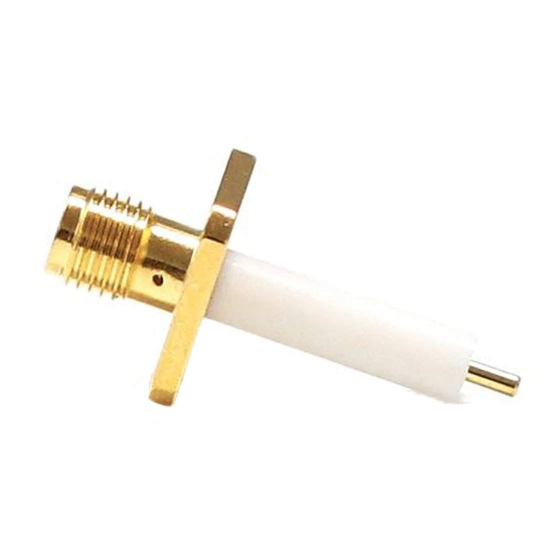 New SMA Female Jack RF Coax Connector 4-Hole Flange Solder Post Straight Insulator Long 15mm Goldplated  Date Drawing