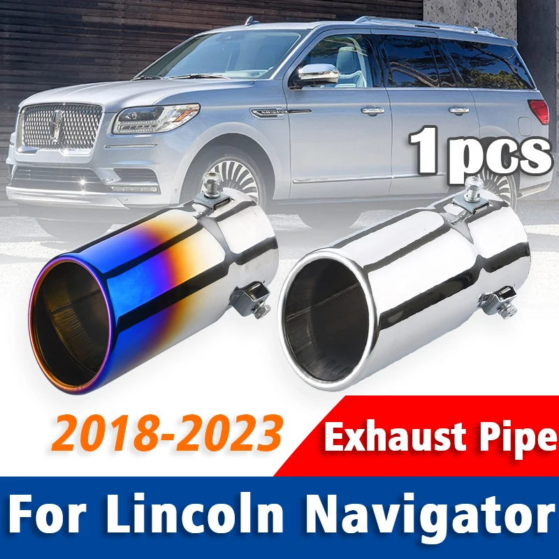 

1Pcs Stainless Steel Exhaust Pipe Muffler Tailpipe Muffler Tip For Lincoln Navigator 2018 2019-2023 Rear Tail Throat Accessories