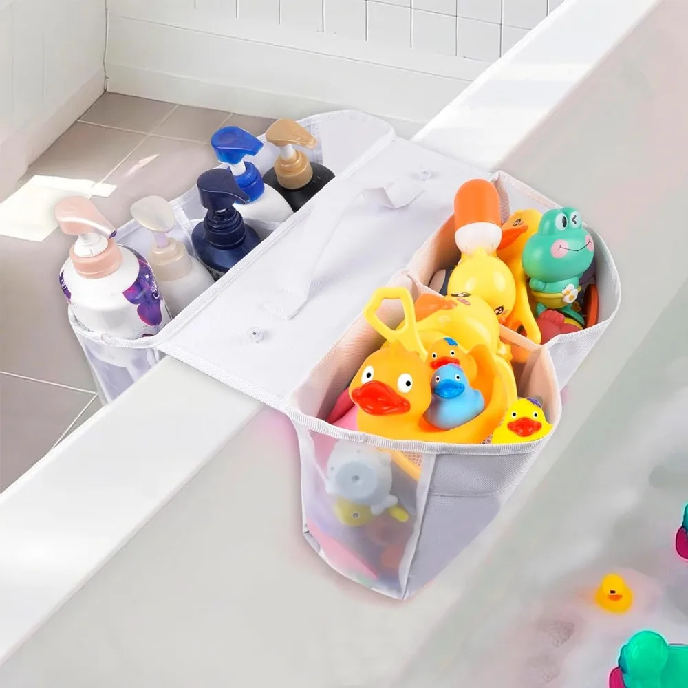

Large Capacity Baby Bath Toy Storage Mesh Design Quick Dry Bathtub Plaything Organizer Easy Sorting Multi-compartment