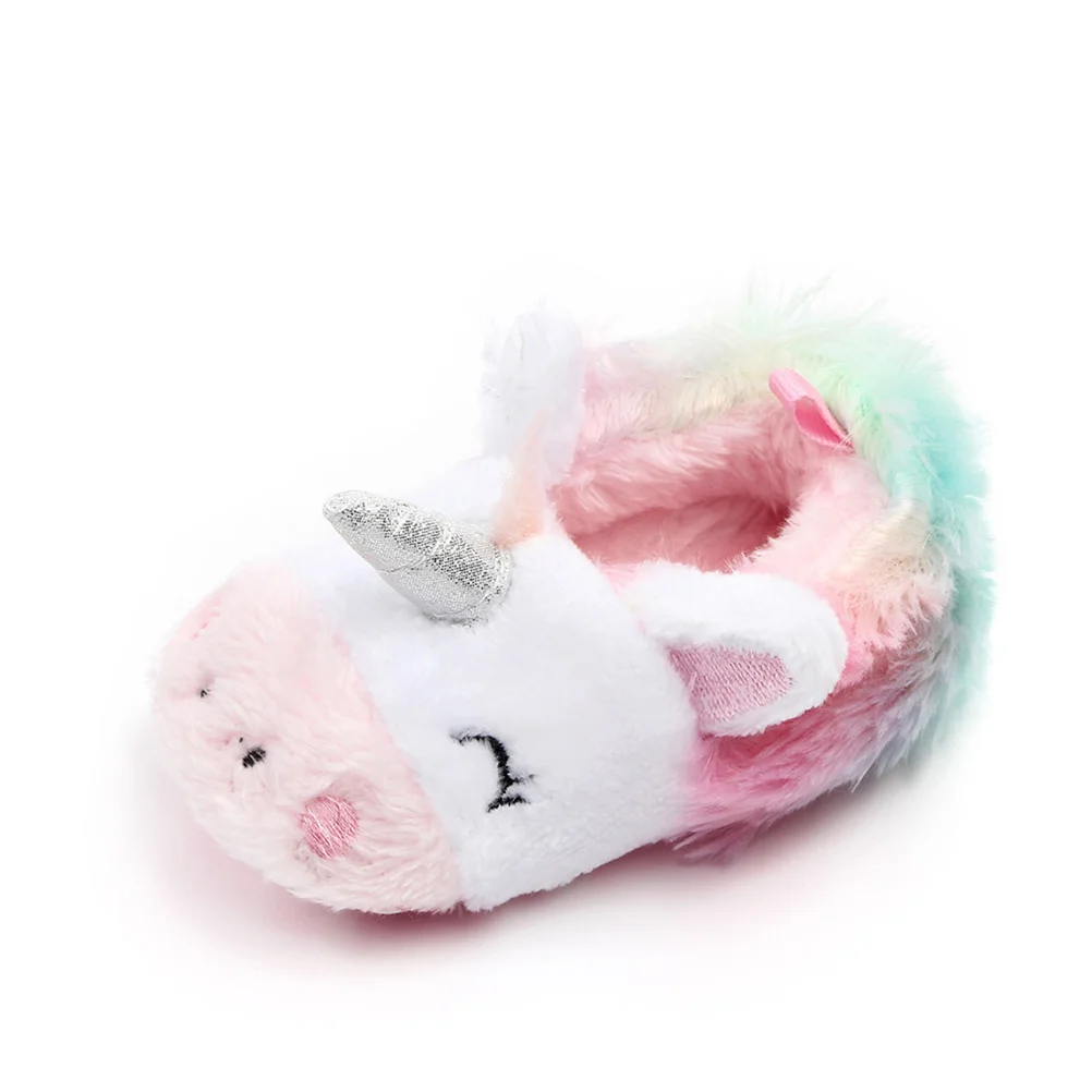 

Baby Indoor Warm Cotton Shoes Autumn Winter Soft Nonslip Sole Toddler Infant Warm Shoes Colorful Unicorn 10.5cm