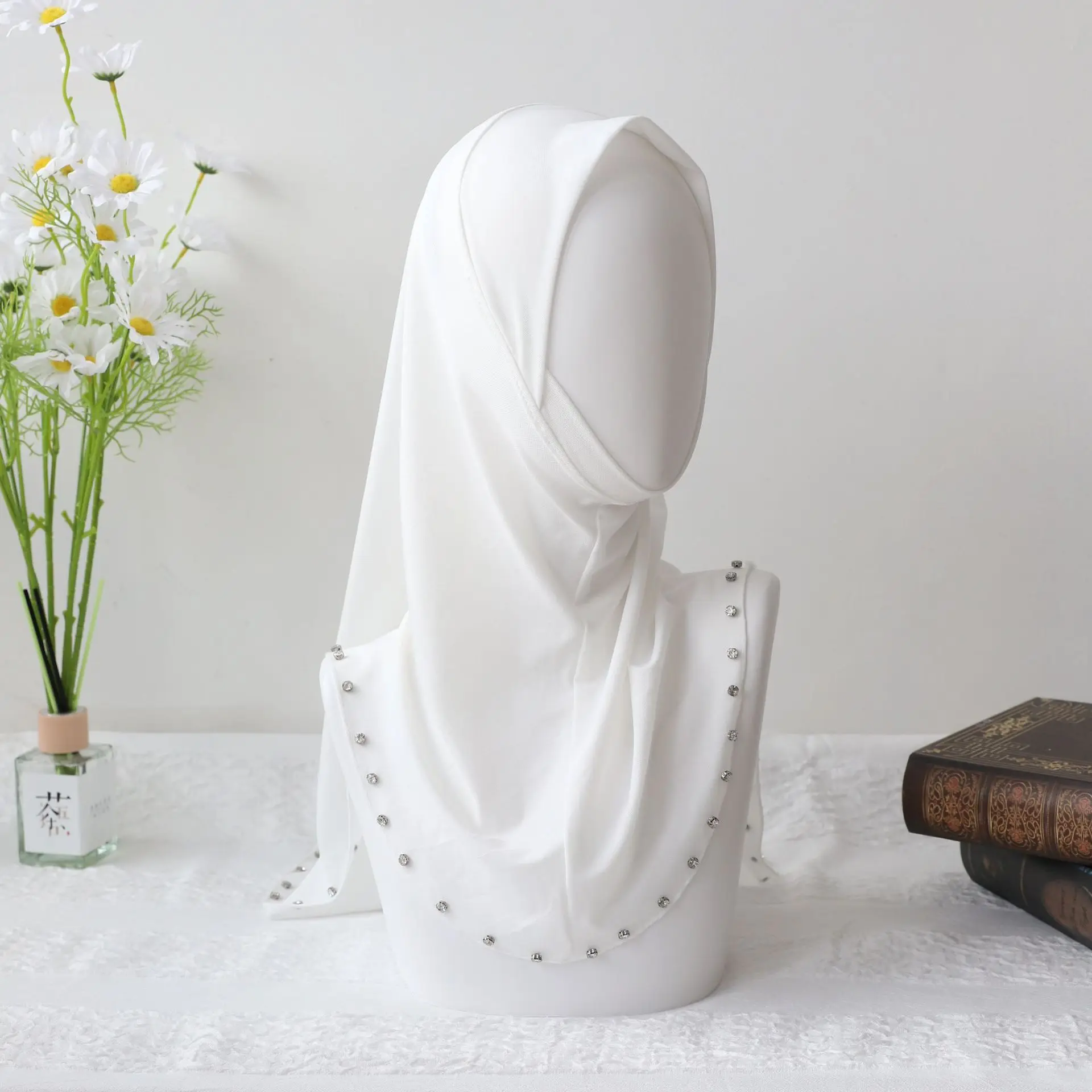 Stretch Instant Schal Daimonds Hijab muslimischen Frauen Kopftuch ziehen auf Kopf wickeln islamische Mode Amira Turban Jersey Schals Hijabs