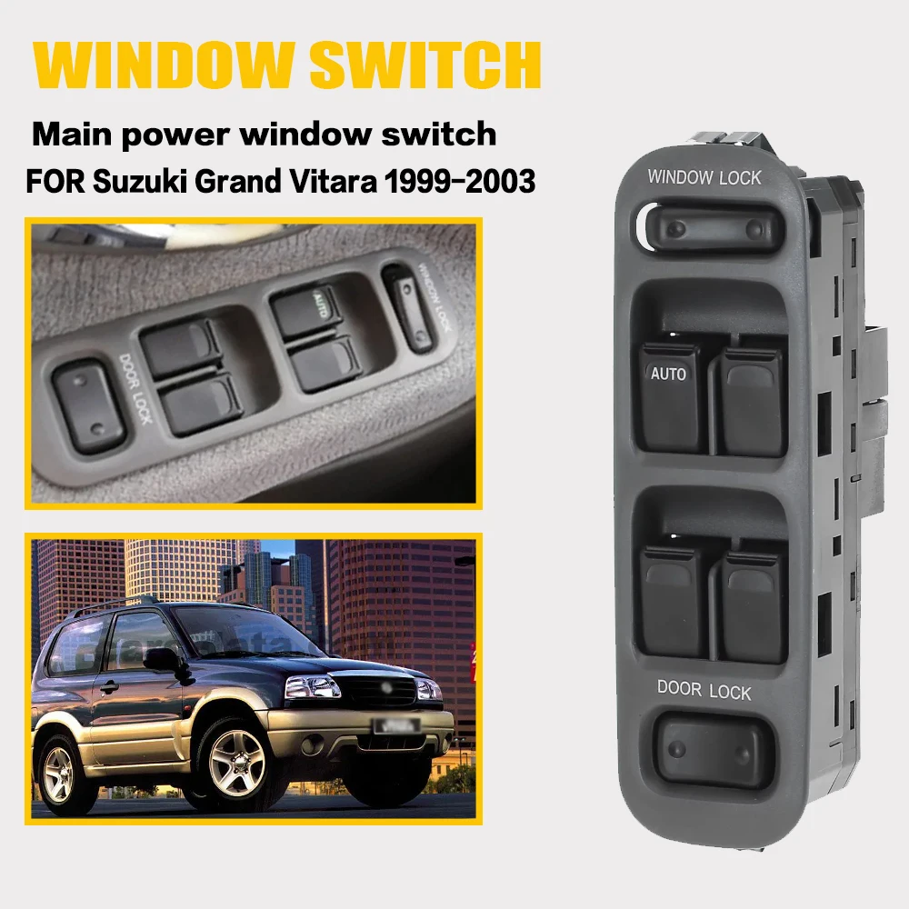 Window Switch Compatible with FOR Suzuki Grand Vitara 1999 2000 2001 2002 2003 Driver Side Master Power Window Switch