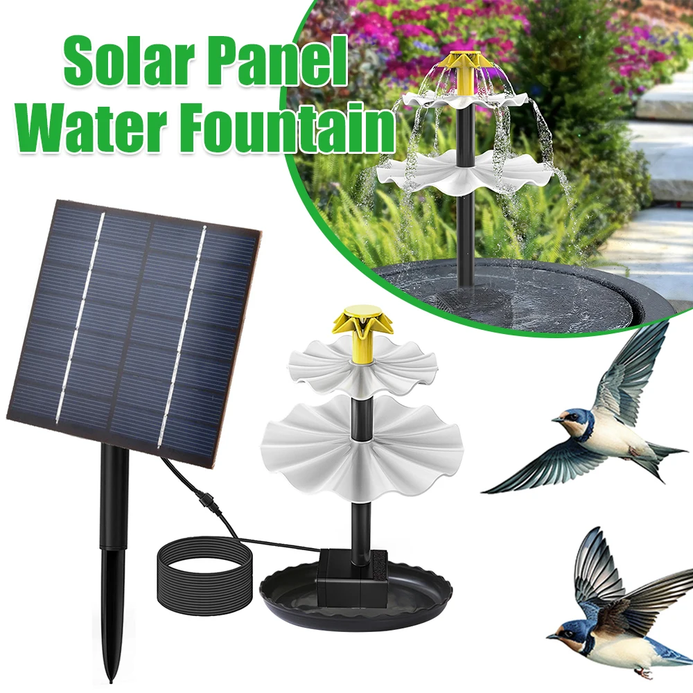 

3 Tiered Solar Bird Bath Fountain W/ Solar Panel Decorative Fountain Water Fountain and Birdbath for Yard Patio Deck Decoration