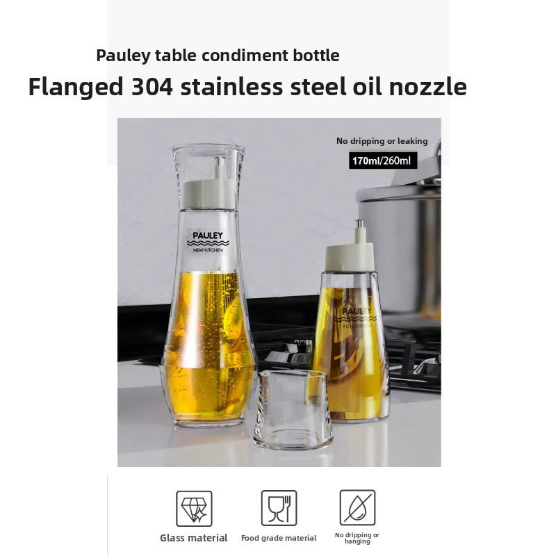 Japanese Style Glass Oil Soy Sauce Vinegar Dispenser Set No Drip Mini Kitchen Storage Jar Home Use - view 5