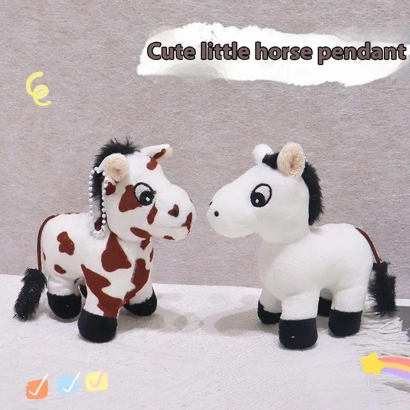 Simpatico cartone animato Pony Peluche Decorazione Portachiavi Ciondolo Kawaii Pony Ornamento Bambola di pezza Giocattoli Zaino Accessori pendenti Regali