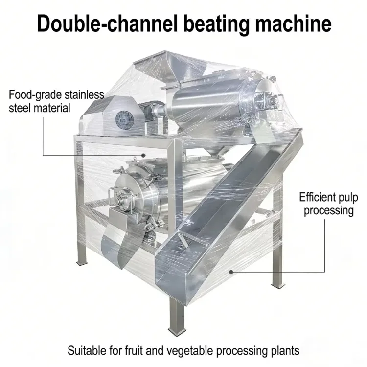 Multi-function Double Channel Fruit Pulping Machine, Separation Working System for Jam Manufacturing