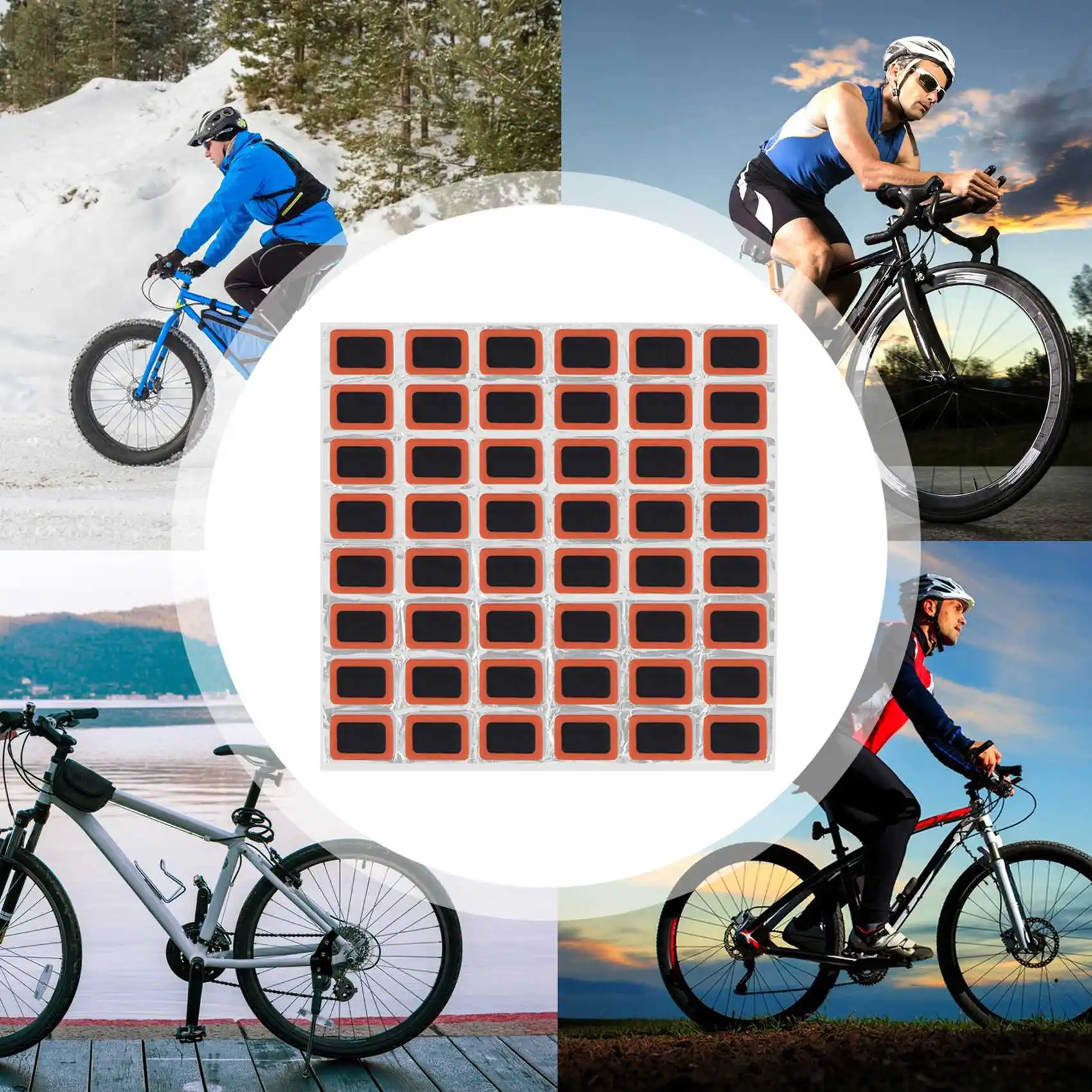 A02R! Bike Bicycle Tire Tyre Rubber 48 Patches Repair Kit New