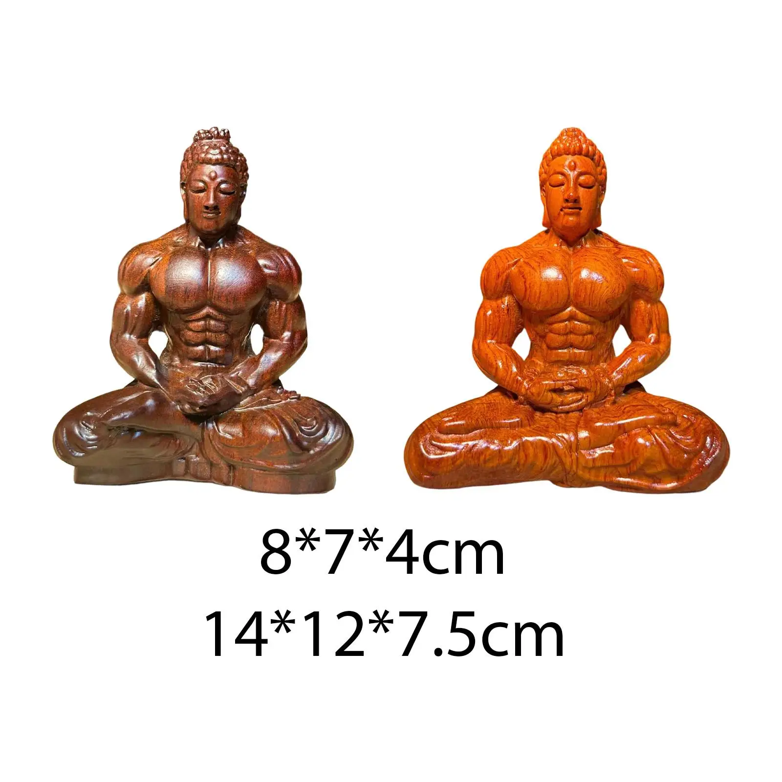 Figura Buda de madera para oficina y dormitorio - Decoración zen - imagen 4