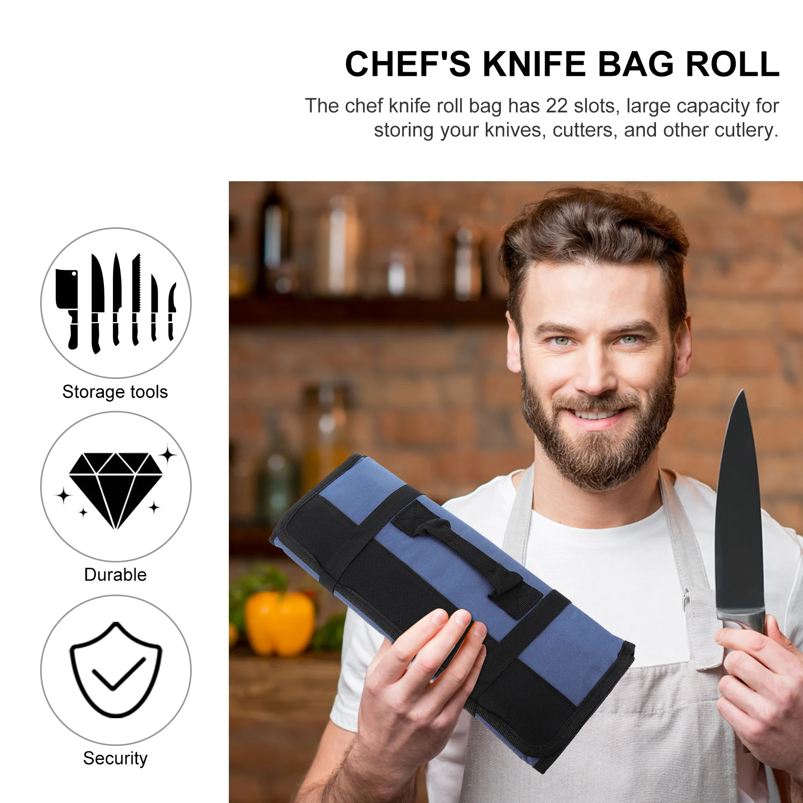 Luxshiny Knife Bag Electronics Tool Kit Outdoor Dinnerware Electronic Tools Knife Roll Case Storage Chef Knife