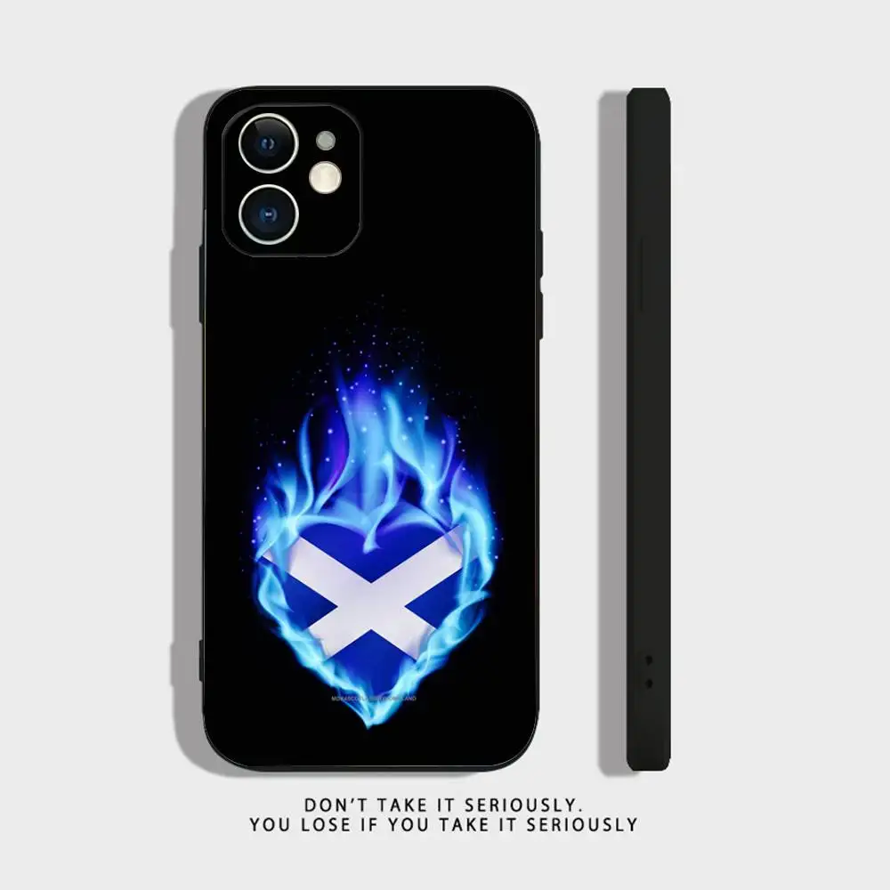 Scotland Scottish Flag Phone Case For iPhone 16,15,14,13,12,11,Pro,X,XS,Max,XR,Plus,Mini Soft Silicone Black Shockproof TPU