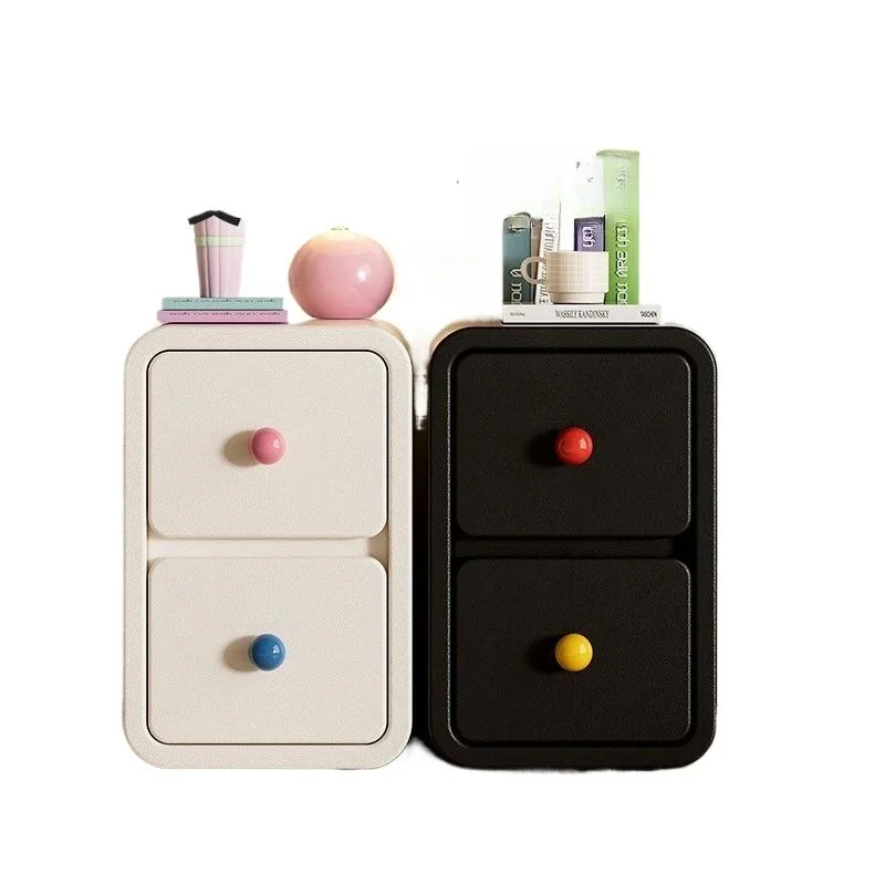Extremely narrow mini bedside table children's small household bedroom cream wind