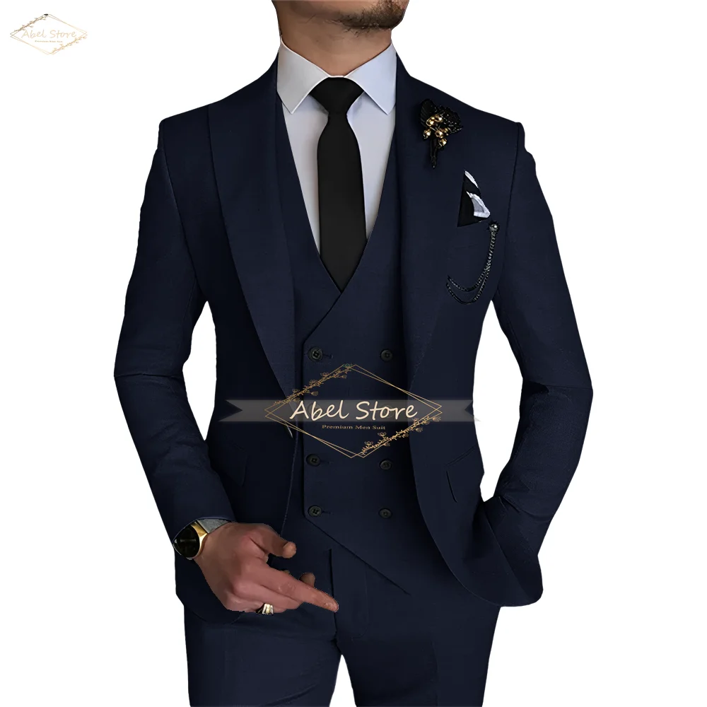 Men's gray suit 3 piece suit groom dress wedding party dance business formal occasions XS~5XL (jacket vest pants)