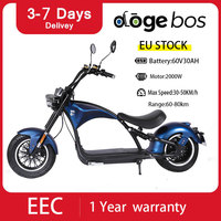 DOGEBOS Citycoco EEC COC Front and Rear Shock Absorption 2000W  60V 28-30AH Removable Battery Big Seat Adult Electric Motorcycle