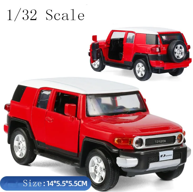 Coche de juguete modelo TOYOTA FJ Cruiser, vehículo de Metal de alta simulación 1:32, SUV de aleación fundido a presión, juguetes para niños, regalos, Envío Gratis