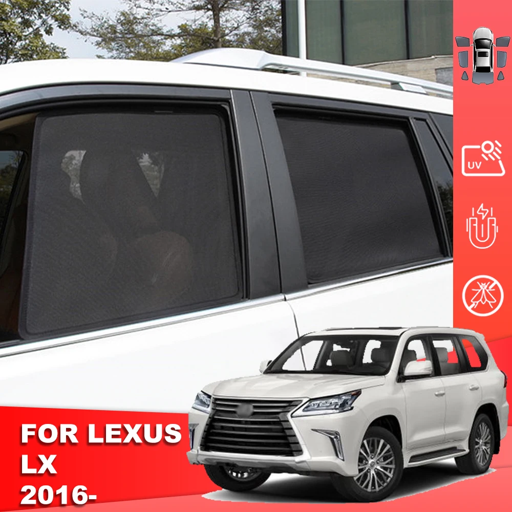 

For Lexus LX 570 J200 2007-2021 Magnetic Car Sunshade Shield Front Windshield Curtain Rear Side Baby Window Sun Shade Visor