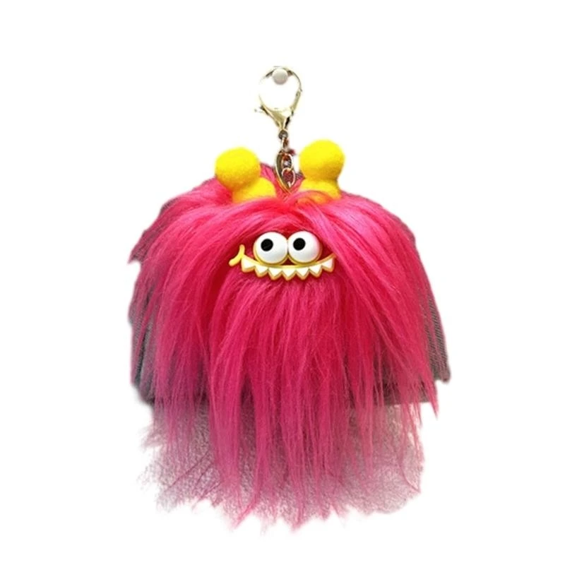Y4QA Pompoms Plush Keychain Soft and Comfortable Creative Pendant for Backpacks Perfect Gift for Christmas and Birthdays