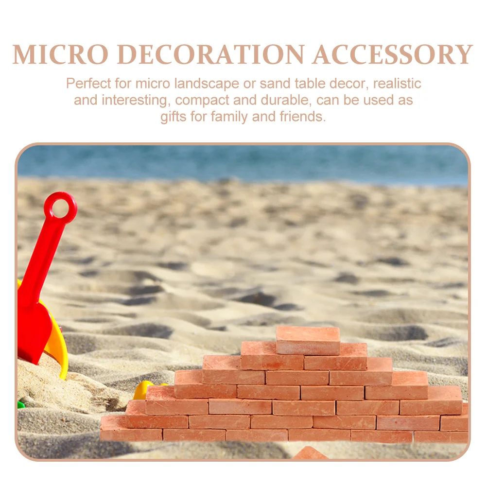 150pcs Simulated Landscape Bricks Miniature Building Blocks 1:16 Scale Red Clay Brick Toy Kids Room Decor Sand Table