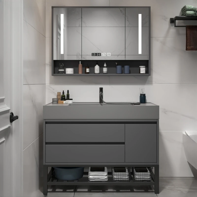 Smart Display Washbasin Bathroom Cabinets Storage Drawer White Bathroom Cabinets Wall Shelf Armadietto Room Furniture