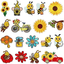 Embroidered Patch Iron On Patches for Clothing Honeybee Clothes Stickers Fabric Sewing Thermal Adhesive Applique Fusible Badgess