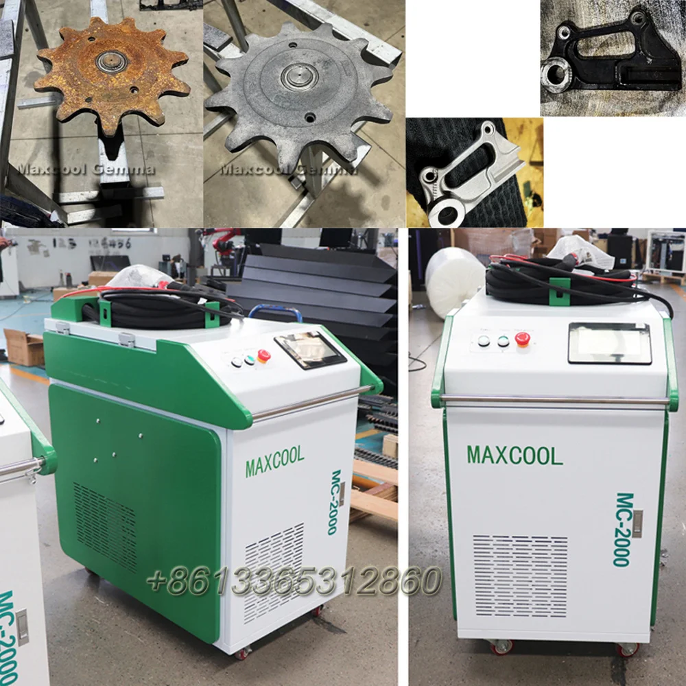 Maxcool 2kw Continuous Fiber Laser Cleaner with 2kw MAX Laser for Car Body Underside Cleaning Rust Paints Oily Stains