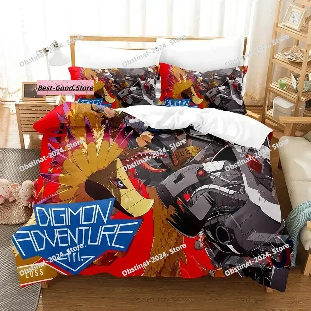 Digimon Adventure Bedding Set Single Twin Full Queen King Size Bed Set Aldult Kid Bedroom Duvetcover Sets 3D Print 2022 Anime