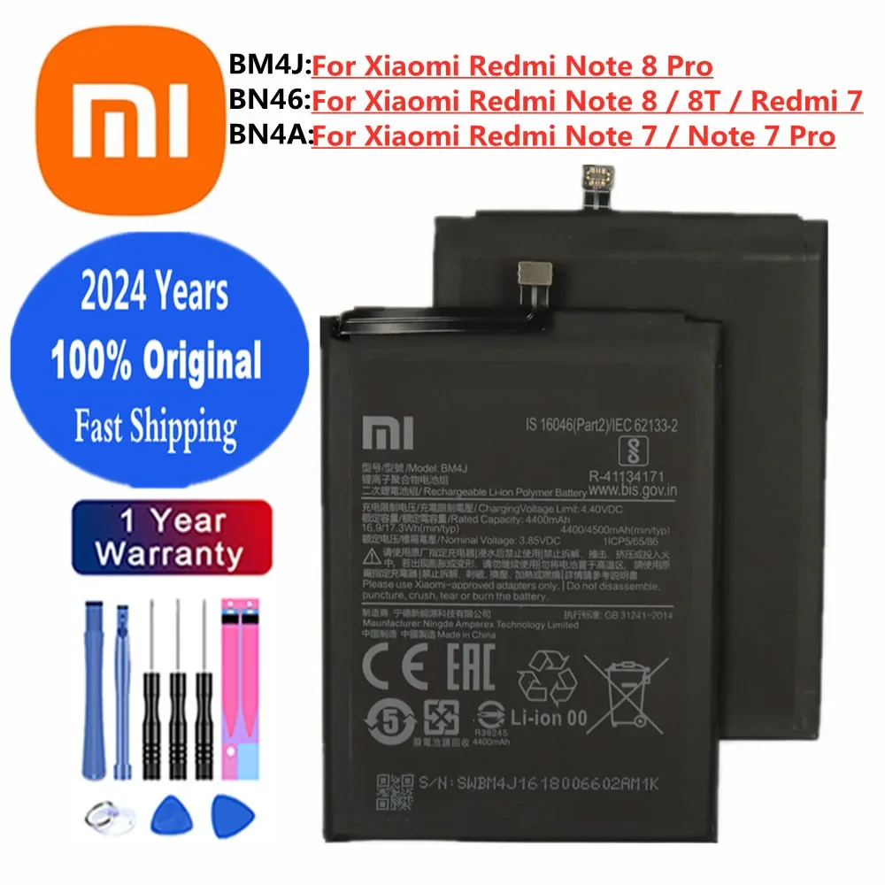 2024 Years BN46 BN4A Original Xiao mi Battery BM4J For Xiaomi Redmi Note 8 Pro 8Pro 8T 7 Pro 7Pro Redmi 7 Mobile Phone Battery