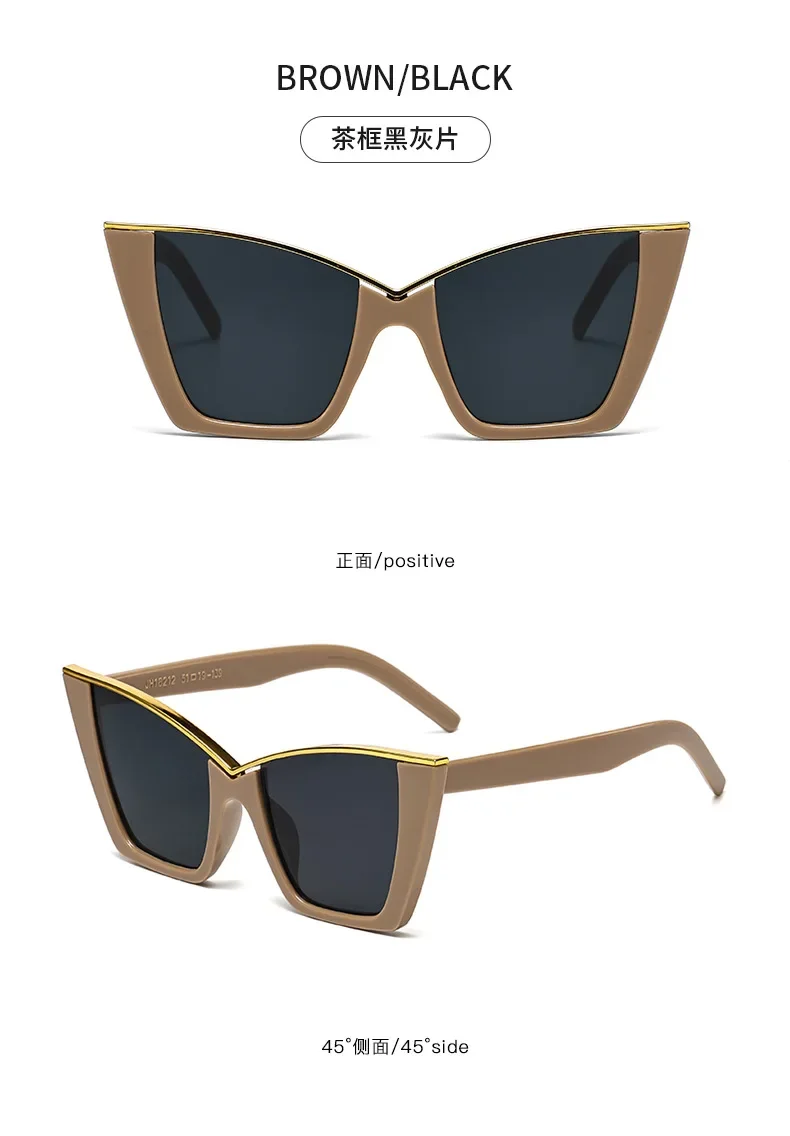 Cat-Eye-Sonnenbrille mit großem Rahmen, neuer Stil 2025, personalisierte Sonnenbrille, trendig und beliebt auf Instagram, modische Sonnenbrille – Detail 11