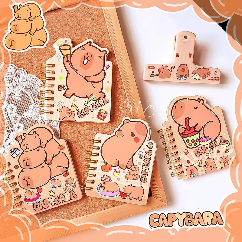 kawaii  Stationery office accessories School supplies small Notepad For Daily Notes capybara memo pads Mini Portable Notebook