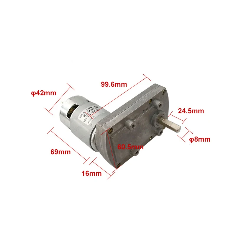 Imagem -06 - Opcional Alto Torque Motor Elétrico Metal Engrenagem Reverso Forma Engrenagem 775 Motor com Redutor dc 12v 24v 1.7n.m a 10n.m