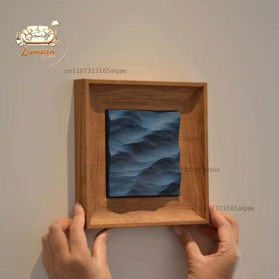 Gypsum sea decorative painting ocean advanced simple Japanese handmade ornament ins wind three-dimensional hanging painting