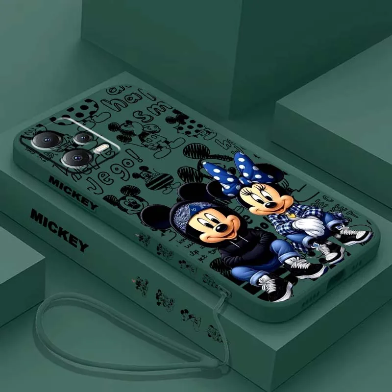 

Disney Mickey Minnie Art Phone Case For Xiaomi Redmi Note 15 14 13 13R 12 12R 11 11T 11S Pro Plus 5G Liquid Left Rope