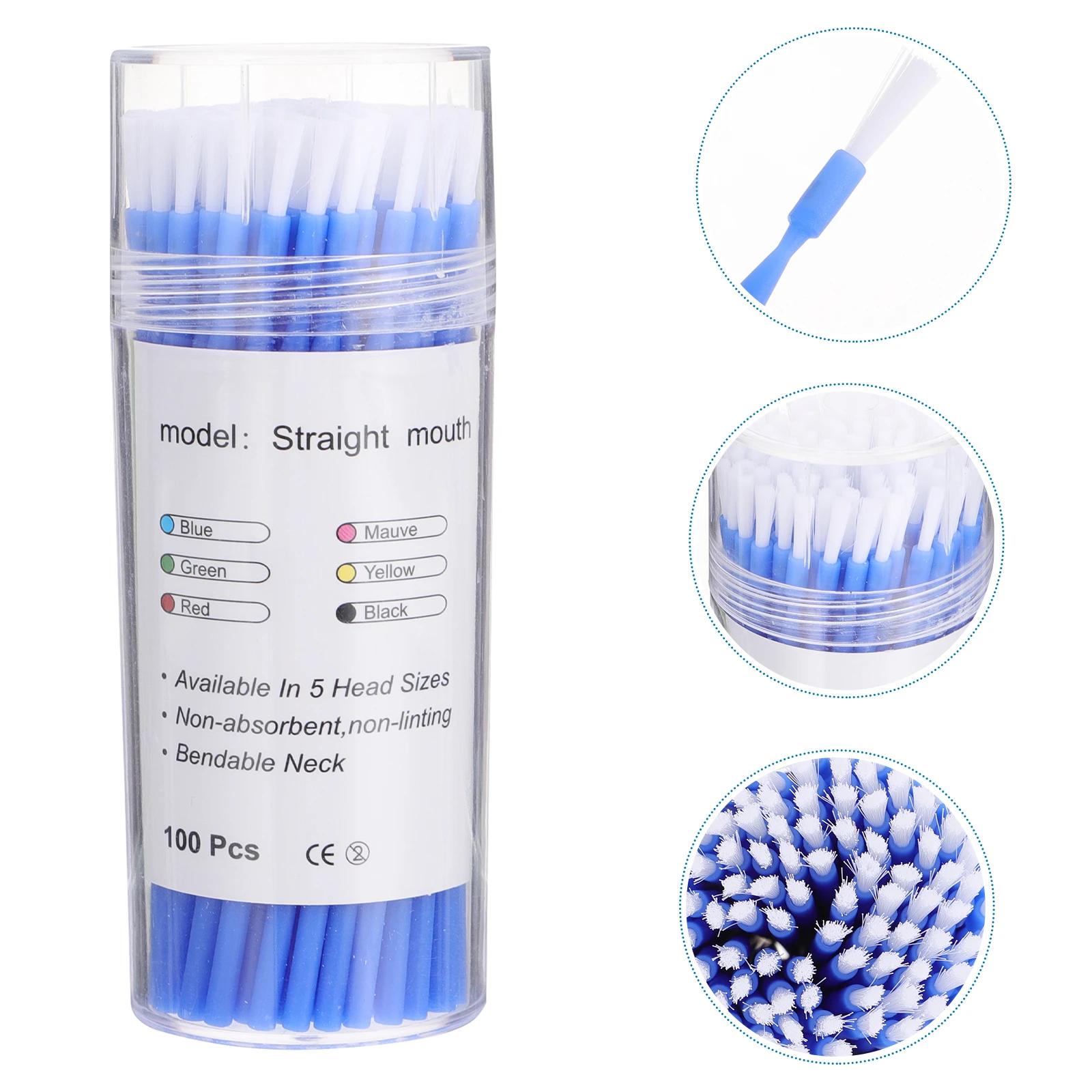 100 قطعة فرشاة صغيرة للأسنان للاستعمال مرة واحدة لتطبيق طلاء الأسنان عصا قضيب صغيرة مناسبة للسفر المنزلي واستخدام العمل في الأسنان #5