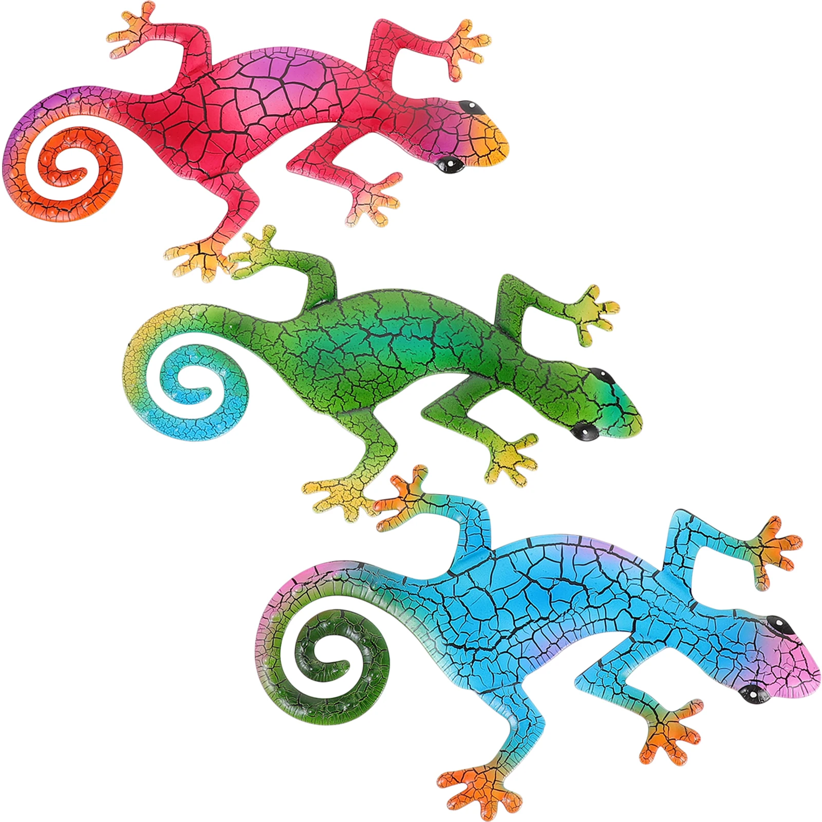 

3 Pcs Wall Decoration Lizard Crafts Home Metal Gecko Decorations Number Iron Garden Ornaments Pendants