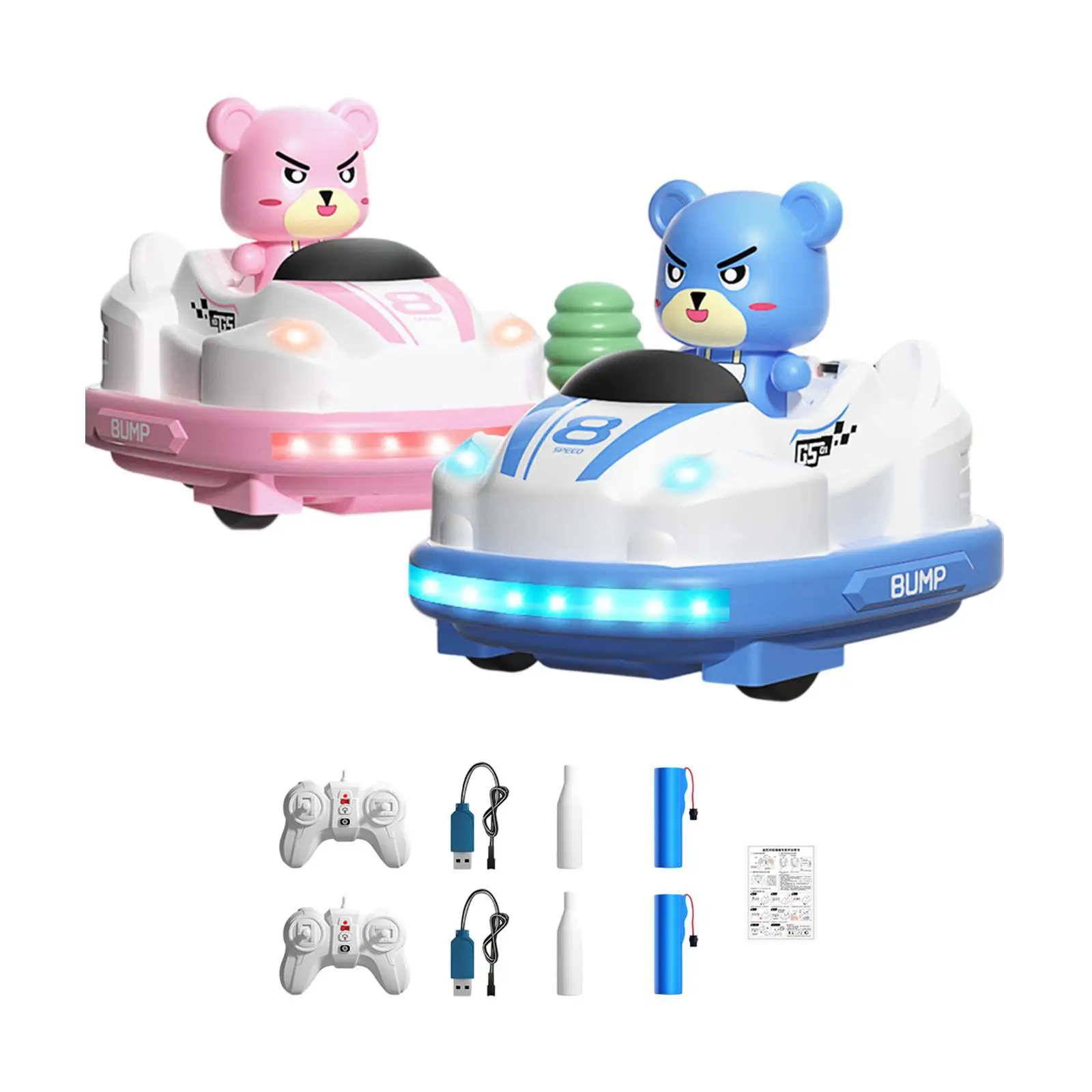 2-delige RC bumperauto's set afstandsbediening auto's voor kinderen jongens meisjes kinderen