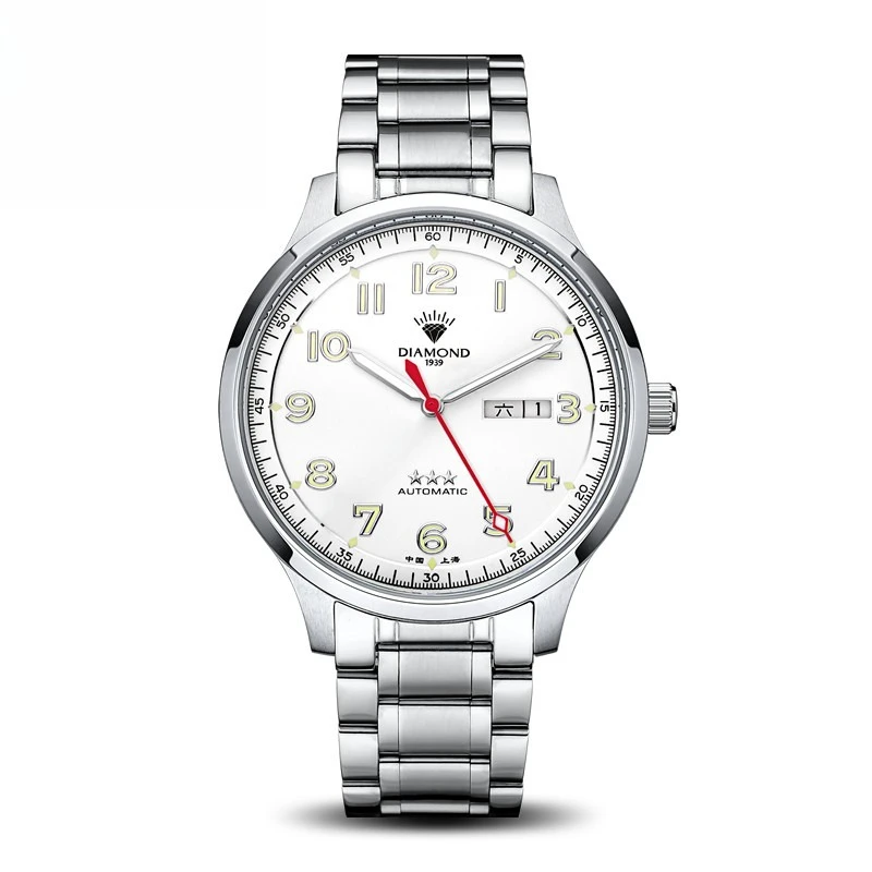

Shanghai Diamond Brand Watch Men's Automatic Mechanical Watch Waterproof Luminous Transparent S102 Official Genuine Men's Watch