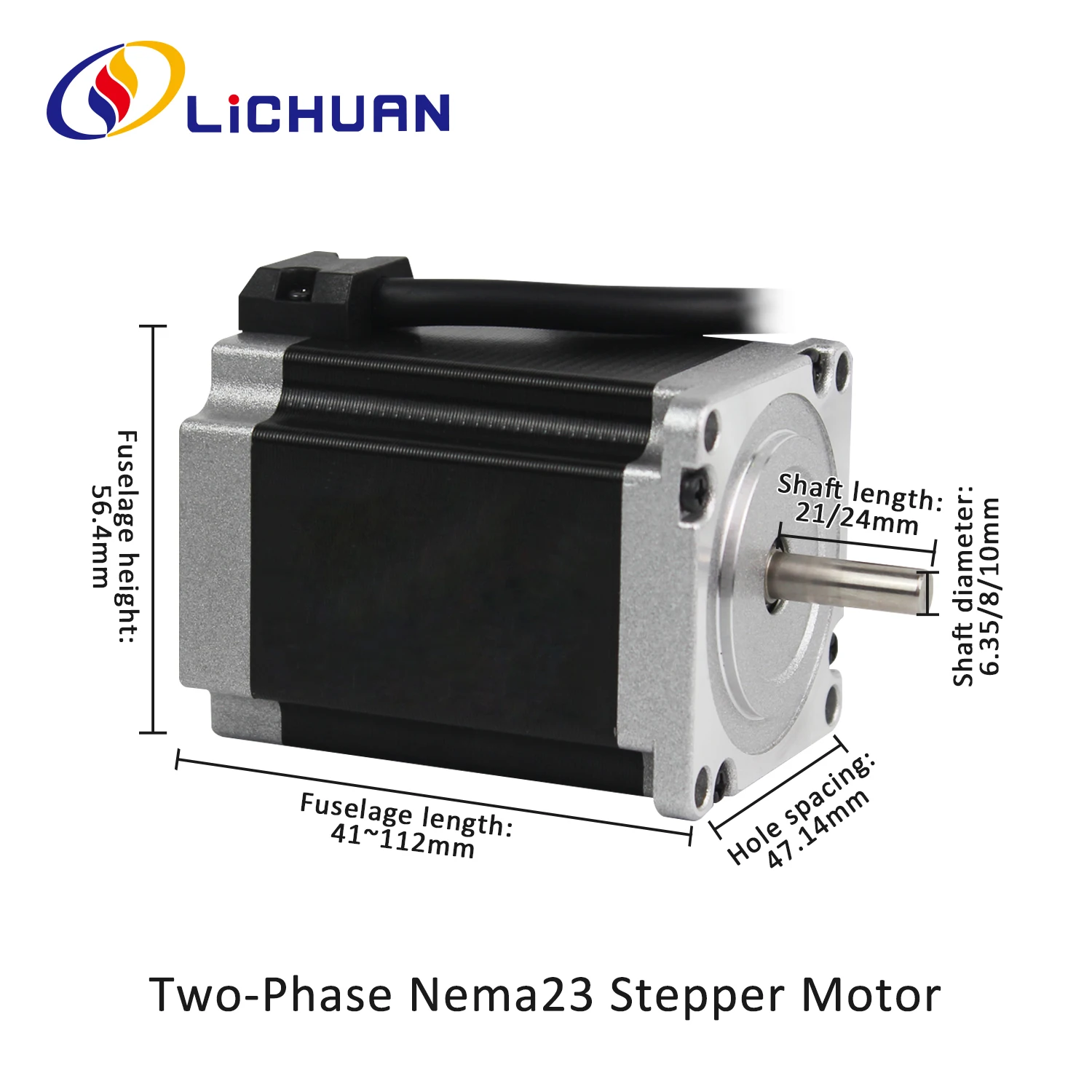 Lichuan DC24V ~ 50V 2.5/3/4A 0.6/1/1.5/2/2.2/2.6/3N.m Контроллер шагового двигателя 2-фазный комплект драйверов шагового двигателя Nema23 с открытой петлей