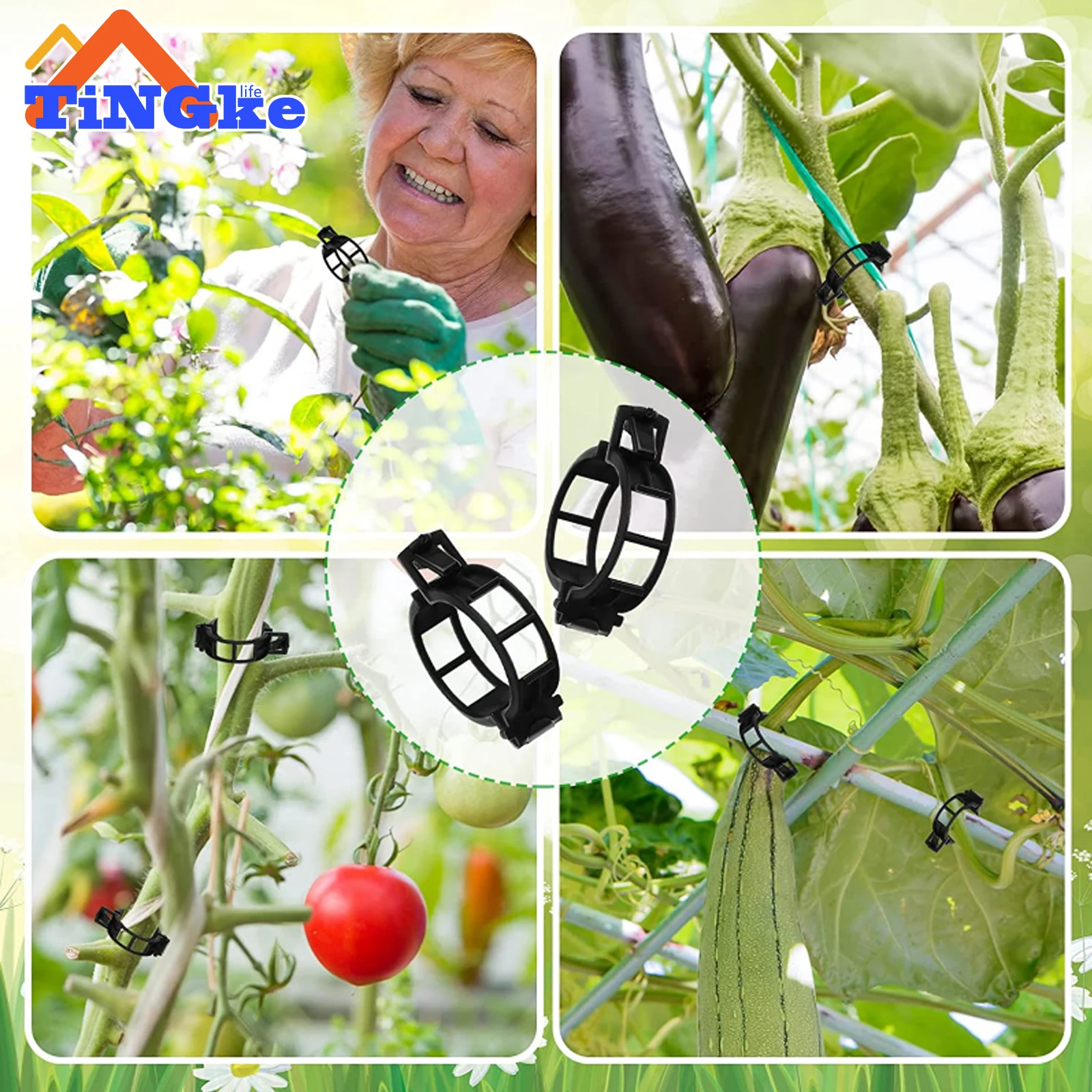 50/100pcs Plastic Plant Support Clips Connects Reusable Protection Grafting Fixing Tool Gardening Supplies for Vegetable Tomato