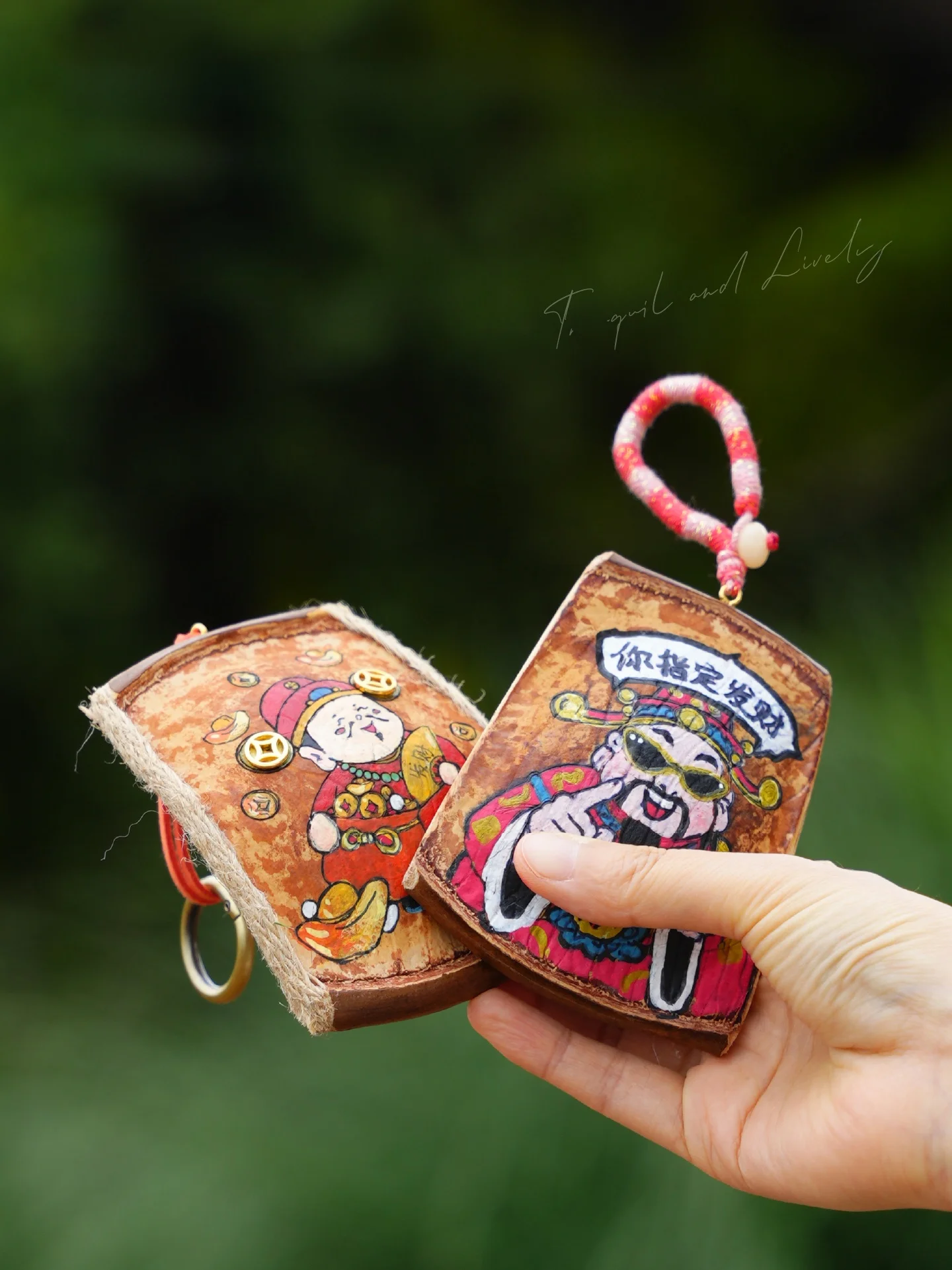 Hand-Painted Bean Pod Doll Pendant Cute Creative Cultural Gift Yunnan Souvenir DIY Drawing Lovely Home Decoration Wind Chime