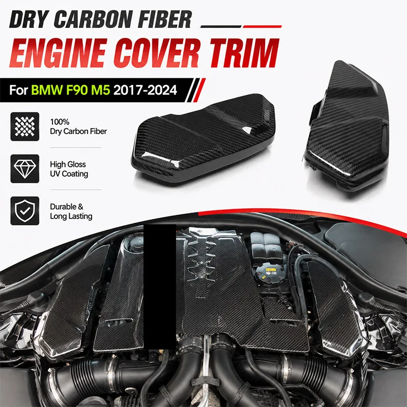 Real Dry Carbon Fiber ECU Engine Compartment Modified Relay Battery Cover Protective Plate For BMW F90 M5 2017 2018 2019-2024