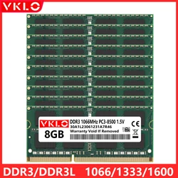 RAM DDR3 DDR3L para Notebook e Laptop, 4GB, 8GB, 1600MHz, 1333MHz, PC3, 12800S, 10600S, Atacado Memória, 10 pcs por conjunto