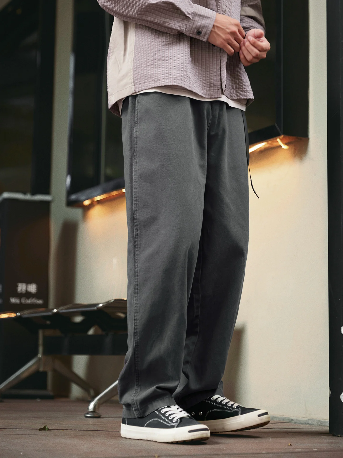 Retro Japanese Style Men's Casual Pants Loose Straight Cotton Workwear Spring Autumn New Style Cleanfit Long Trousers