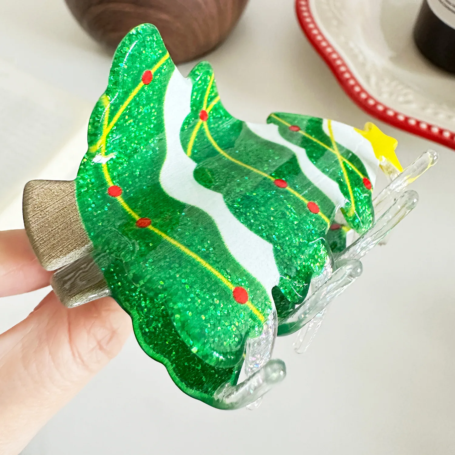 Jepit Rambut Akrilik Natal Dowell Aksesoris Rambut Natal Hadiah Aksesoris Rambut Wanita