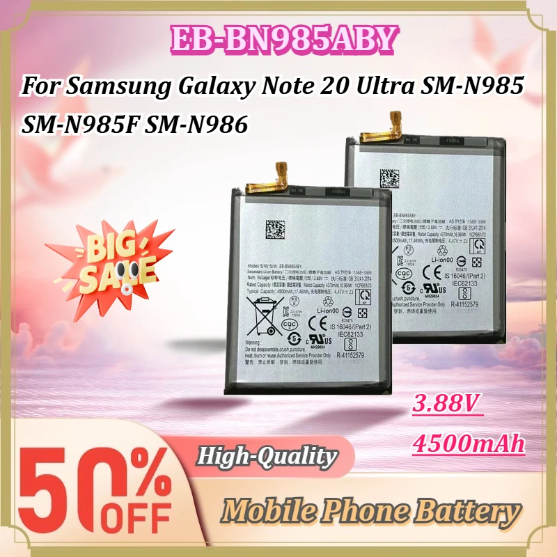 For Samsung Galaxy Note 20 Ultra SM-N985 SM-N985F SM-N986 Zero Cycle EB-BN985ABY 3.88V 4500mAh Replacement Mobile Phone Battery