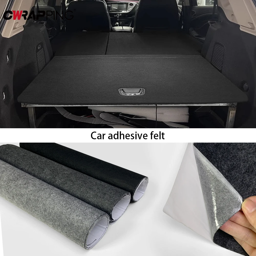Auto Schallschutz Stumm Filz 50x 100 cm Selbstklebende Folie Fuß Pad Abdeckung Schock Stumm Matte Hause Filz Aufkleber für Autos Zubehör