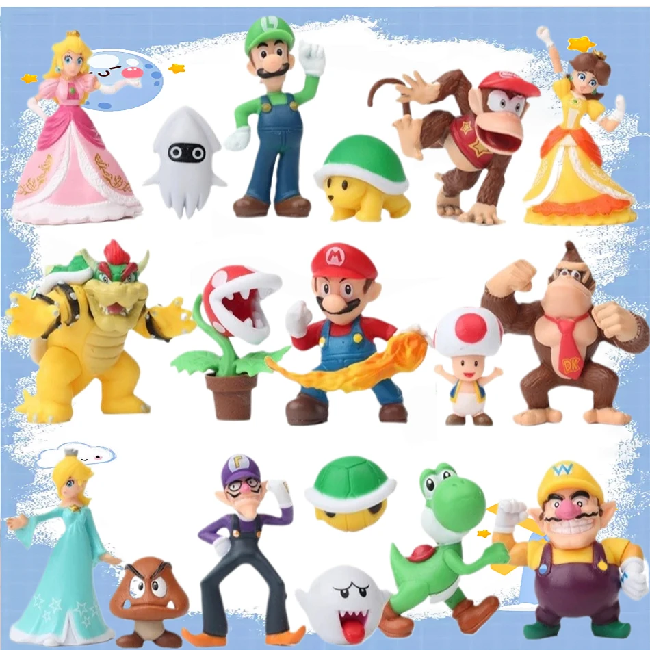 

5/6/18pcs Anime Super Bowser Figures PVC Toy model For kids birthday Collectible gifts