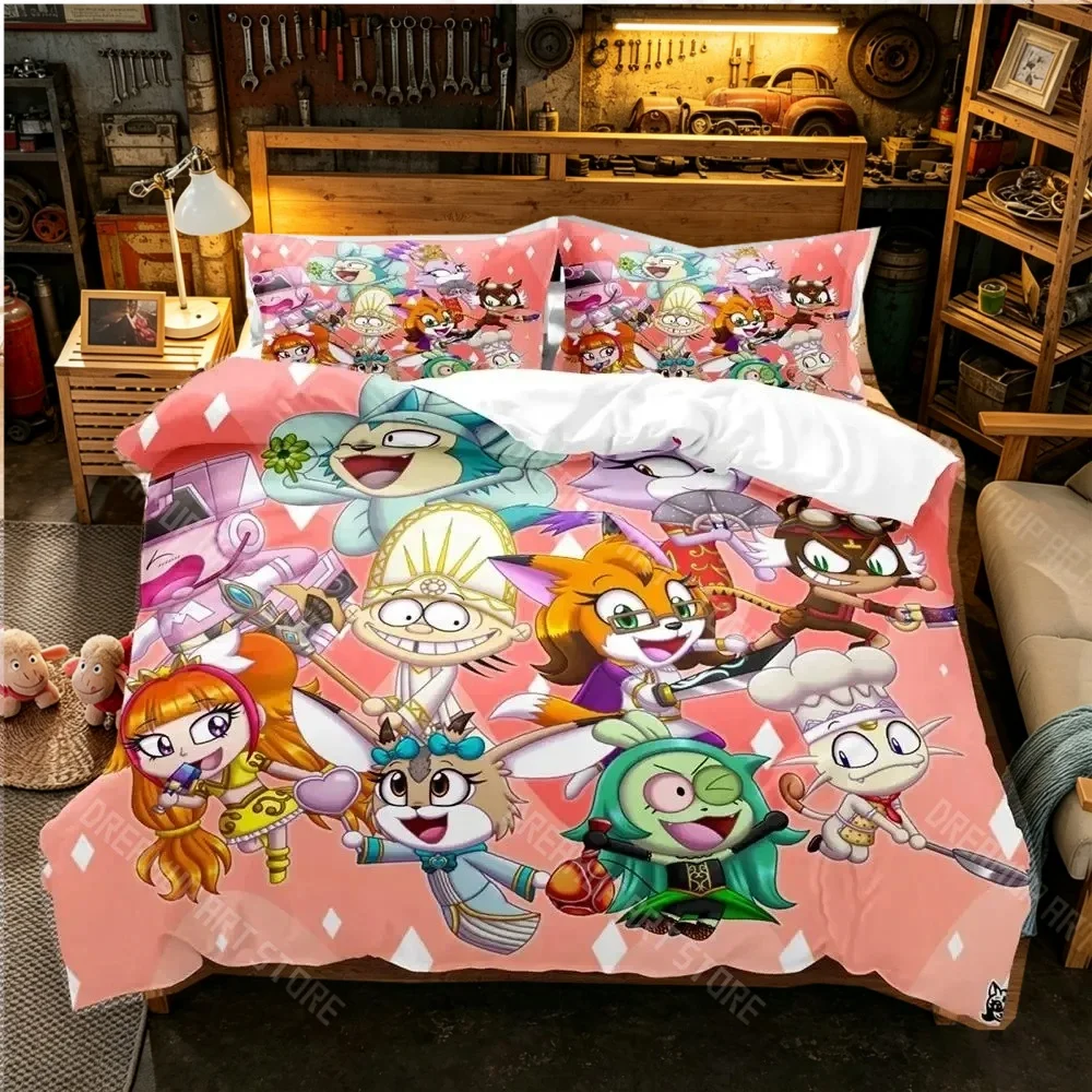 3D Printed M-Miitopia Game Bedding Set for Boys Girls Duvet Cover Pillowcase Twin Queen King Full Single Double Sizes