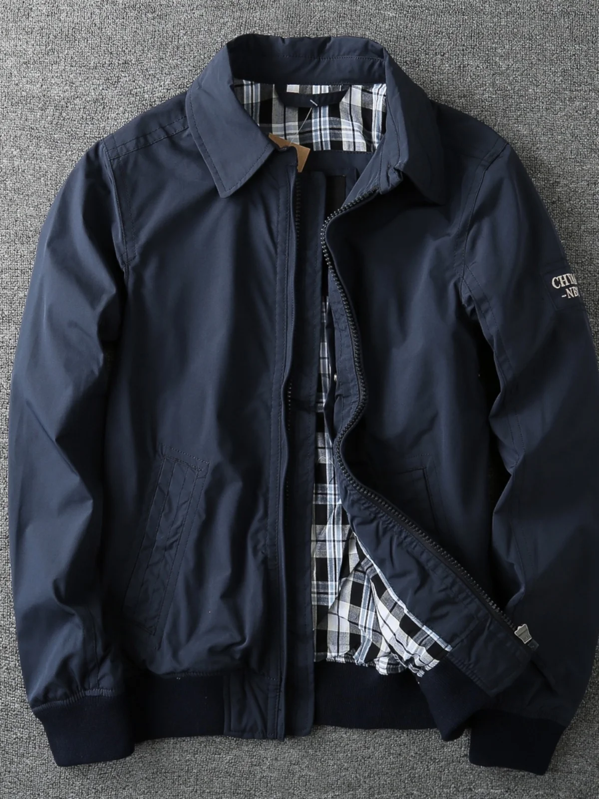 

Retro American Sle Men's Collared Loose Fit Adstrative Jaet 2024 New Autumn Winter Simple Outerwear Polyester Youth F...