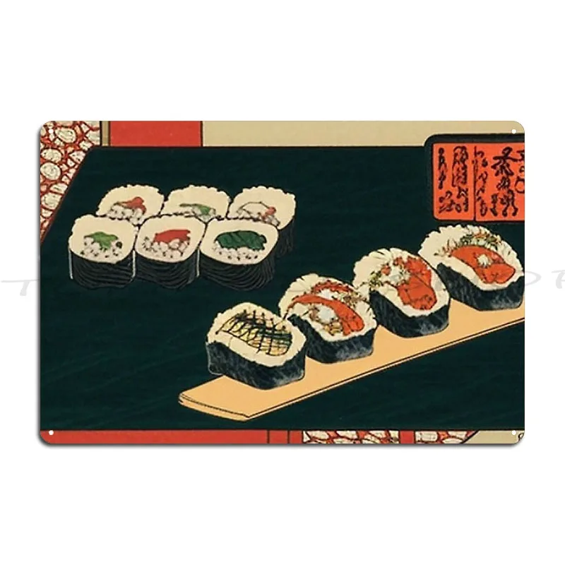 Yokai Sushi In Edo Sushi Squad Sushi Is Love Metal Sign Cinema Pub Plates Living Room Garage Decoration Custom  Tin Sign Poster