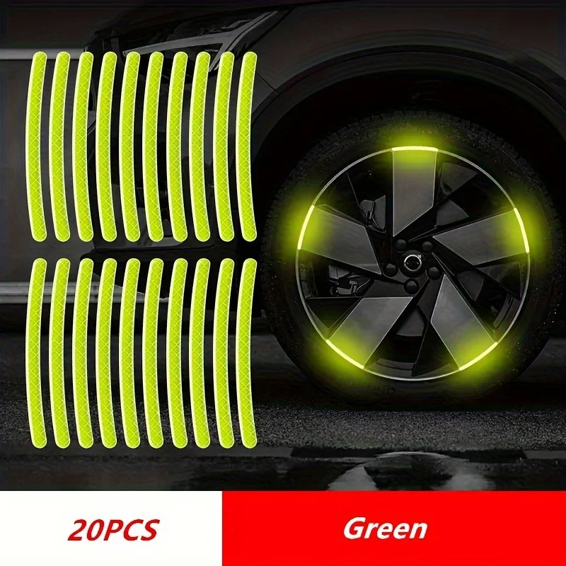 AliExpress NONE Waterproof Luminous Wheel Hub Reflective Stickers 20Pcs Universal Car Motorcycle Bike Rim Night Safety Warning Decal Accessories
